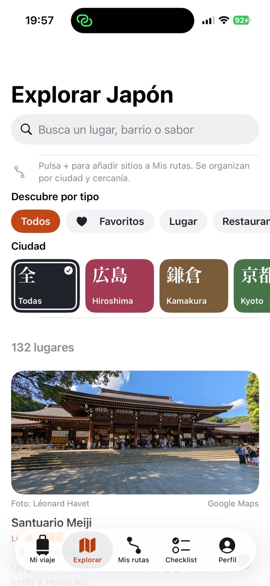 Explorar: lugares con fotos y filtros por tipo y por ciudad